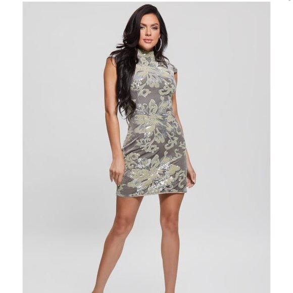 Guess Dresses & Skirts - Guess Floral Patterned Dress - Gray and Cream